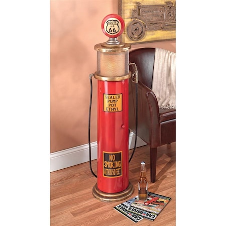 Route 66 Gas Pump Floor Lamp And Collectible Cabinet